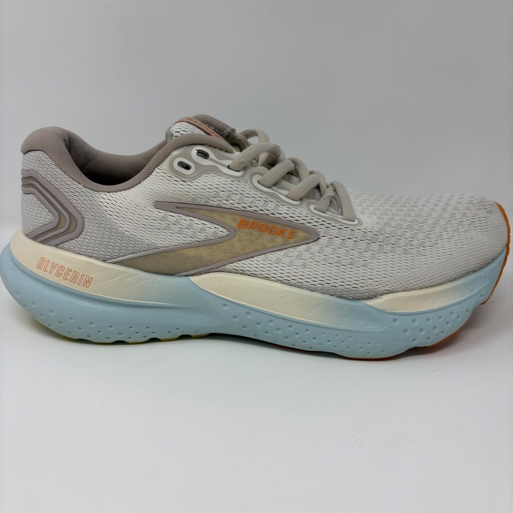 Brooks Glycerin 21 Womens Size 9 Grey Blue Athletic Running Shoes Sneakers